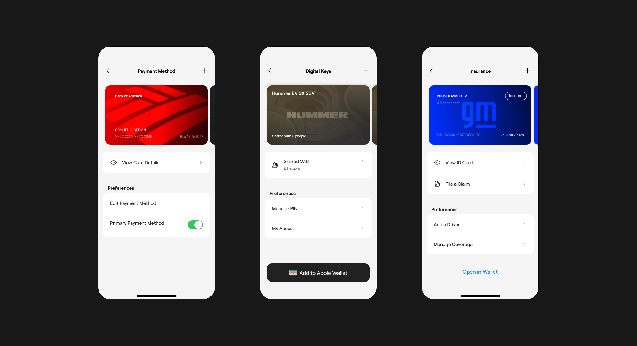 Account and preferences
